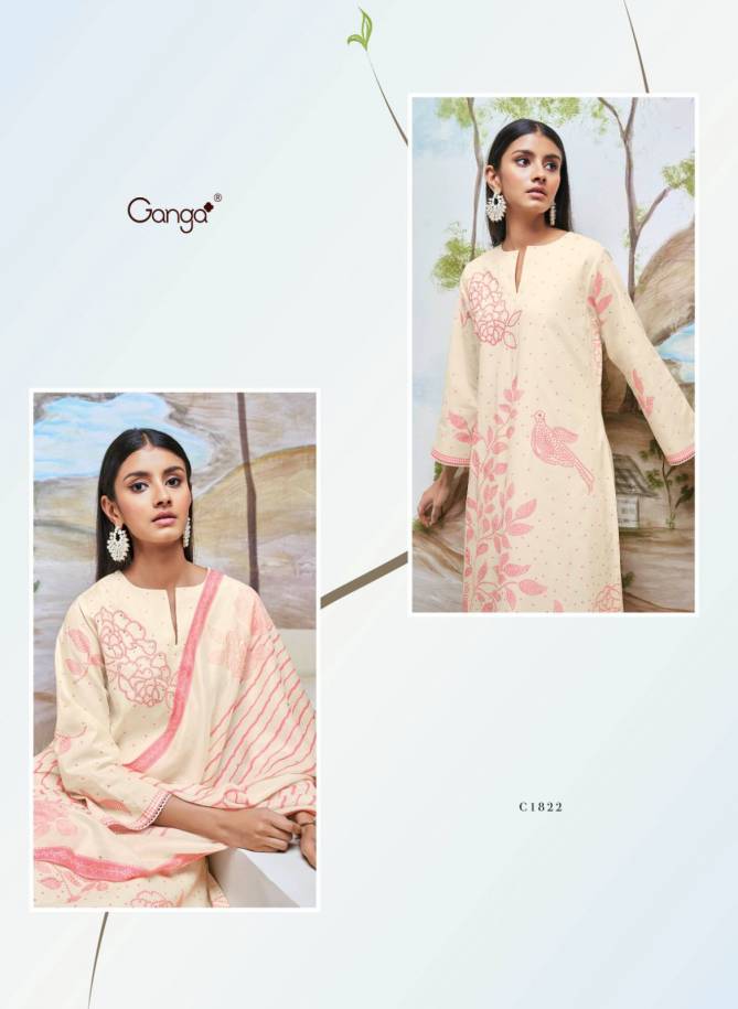 Hiba By Ganga Embroidery Premium Cotton Dress Material Wholesale Shop In Surat